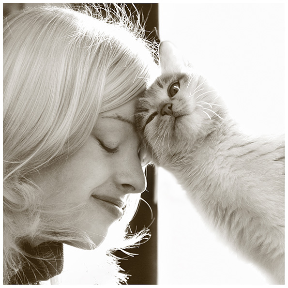 595x595, 143 Kb / девушка, кот