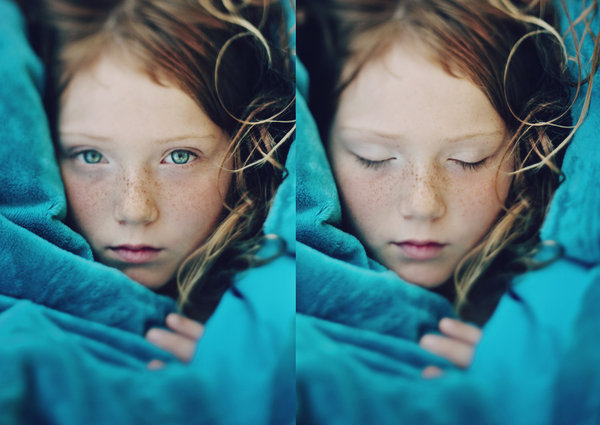 600x425, 57 Kb / постель, голубое, девочка