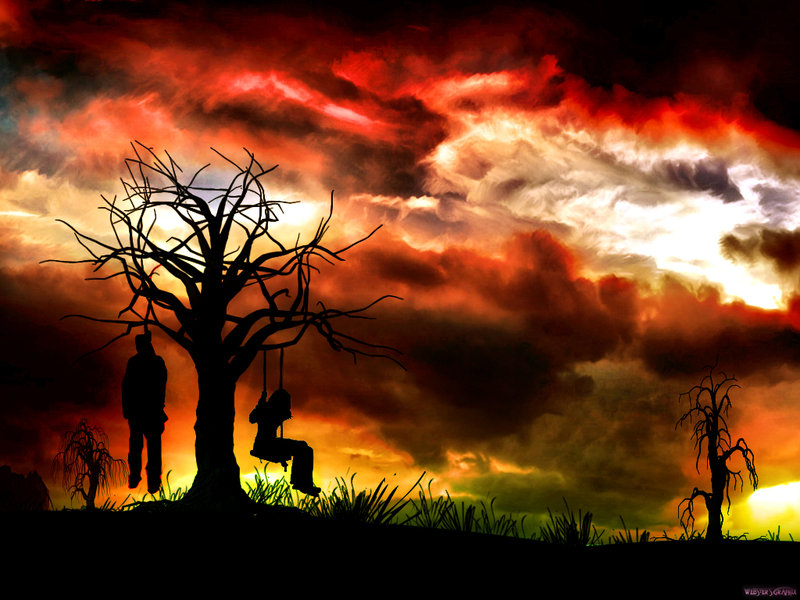 800x600, 120 Kb / дерево, качели, повешенный