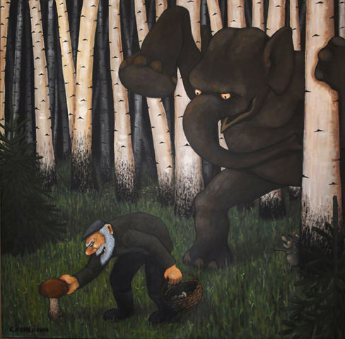 488x480, 64 Kb / грибник, лес, слон, копейкин