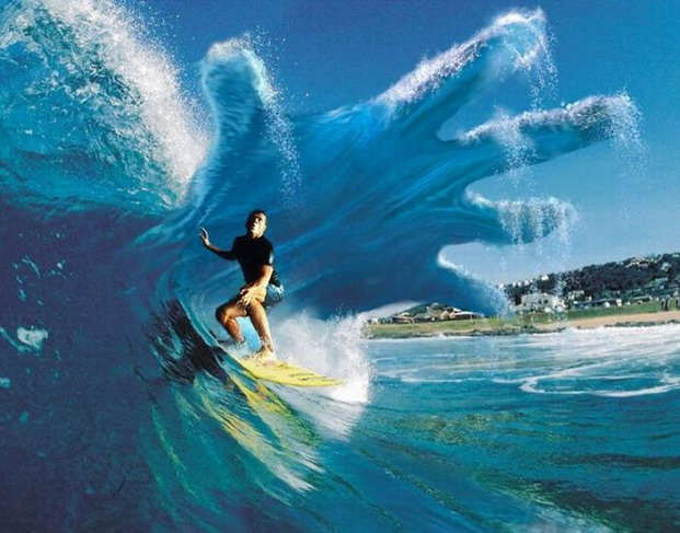 621x487, 92 Kb / волна, серфинг, рука, фотошоп