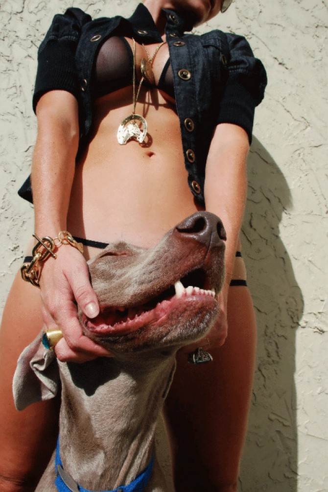 670x1003, 150 Kb / девушка, бикини, собака