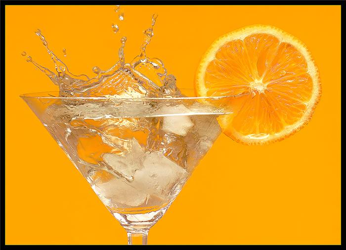 700x507, 48 Kb / бокал, лёд, апельсин