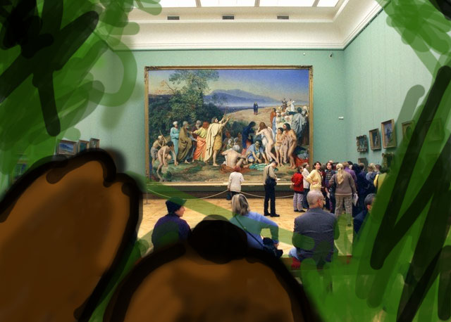 640x458, 81 Kb / явление, христа, мишка, бор, ракурс