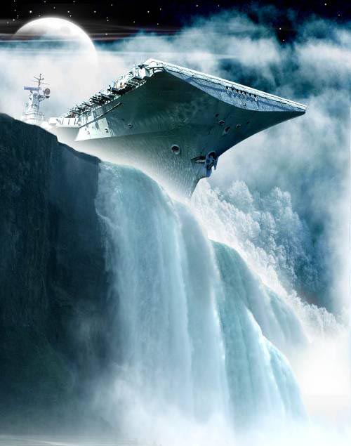500x635, 58 Kb / авианосец, водопад