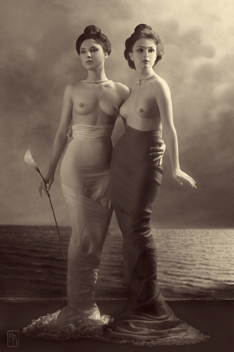 466x700, 165 Kb / русалки, ретро, ч/б