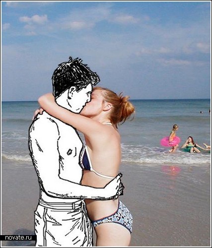 427x500, 54 Kb / рисунок, поцелуй, море