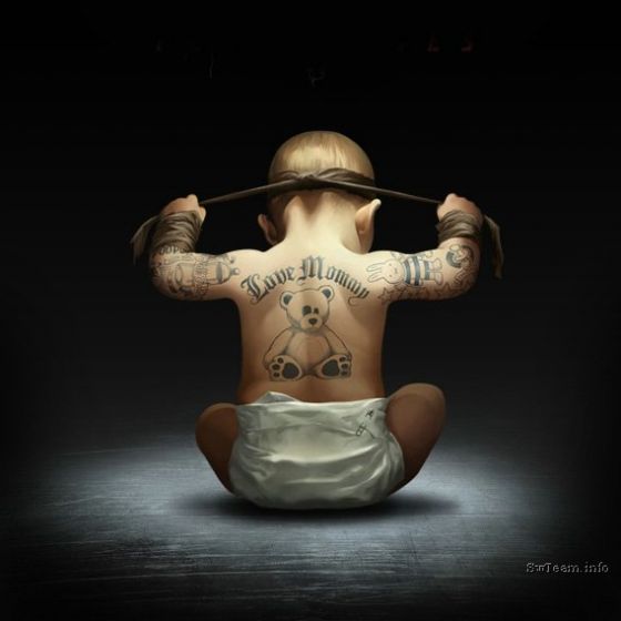 560x560, 24 Kb / памперс, татуировки, медведь