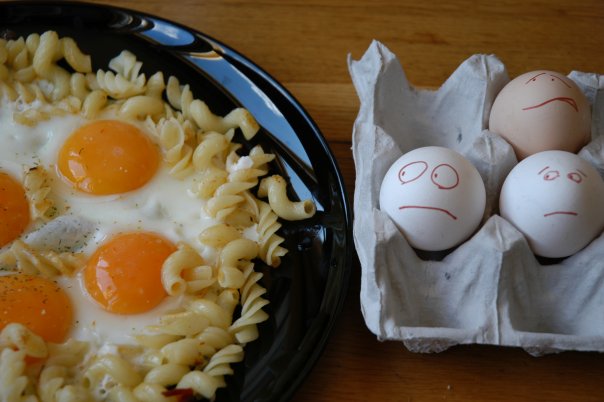 604x402, 44 Kb / яйца, яичница, макароны, рожи