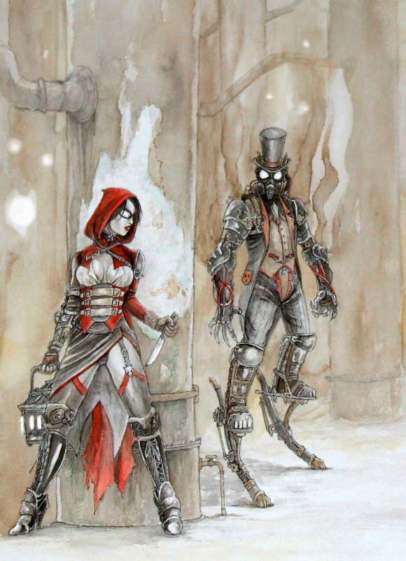 580x800, 135 Kb / красная шапочка, серый волк