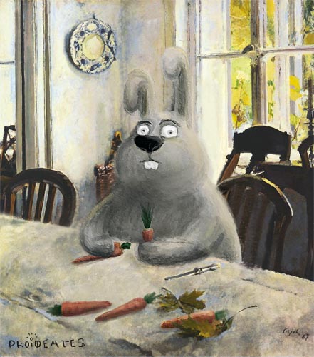 441x500, 75 Kb / заяц, морковки, Серов