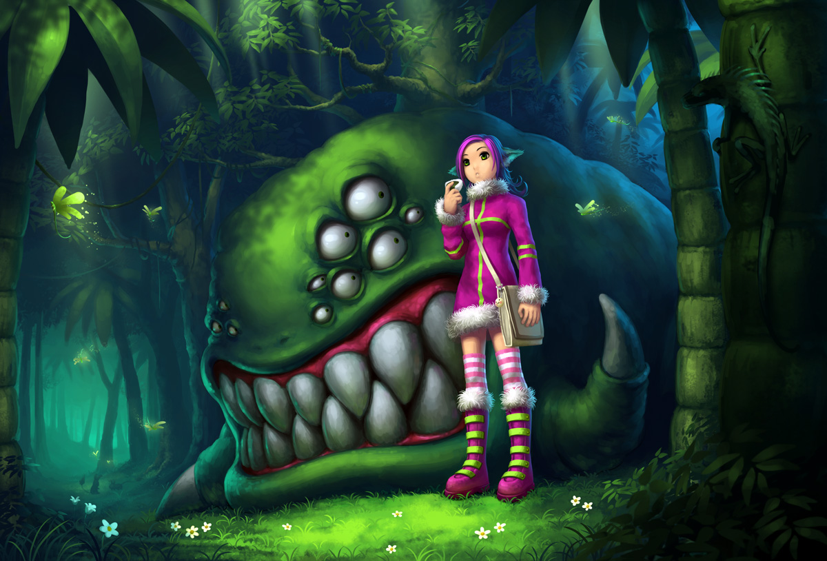 1200x814, 328 Kb / девочка, монстр