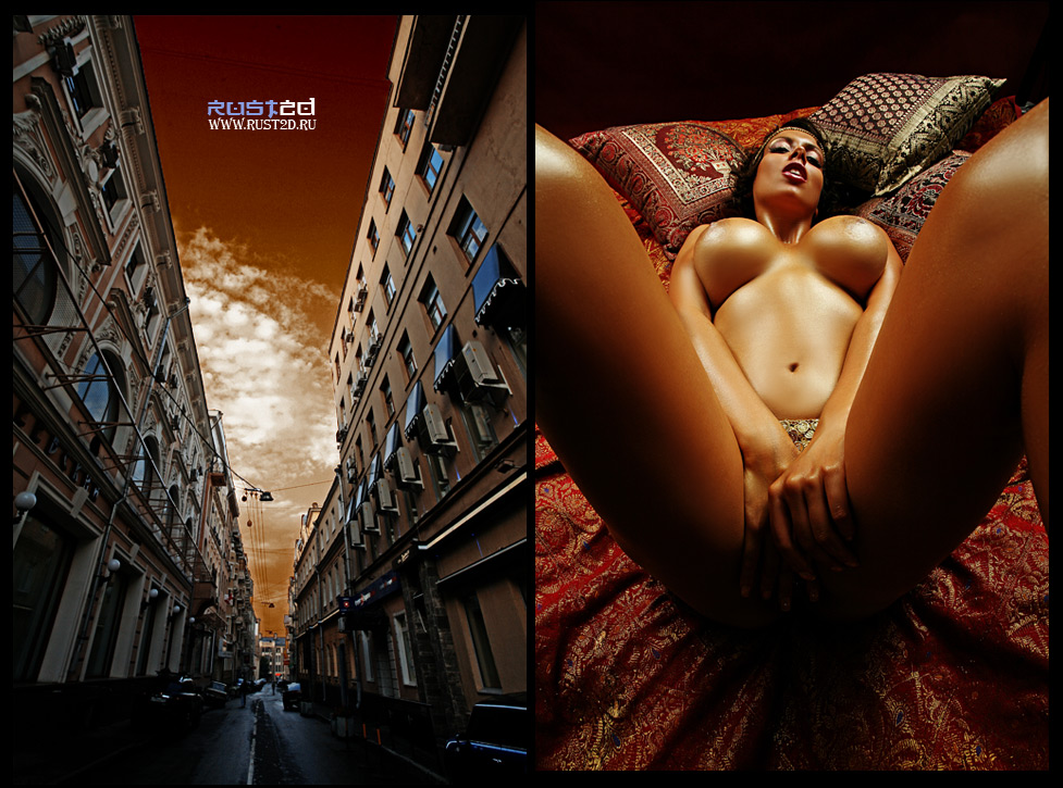 977x725, 257 Kb / девушка, сиськи, город