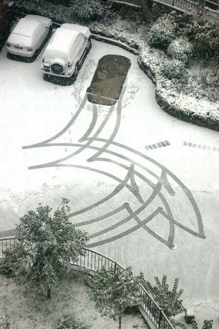 450x676, 79 Kb / след, парковка, снег