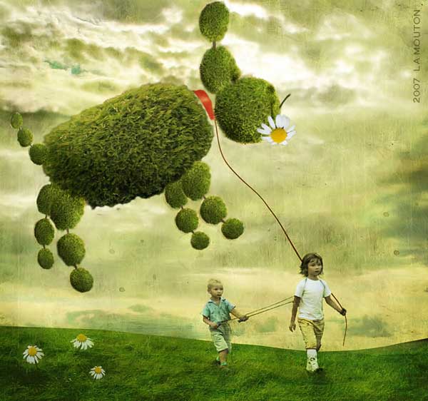 600x562, 41 Kb / дети, трава, собака