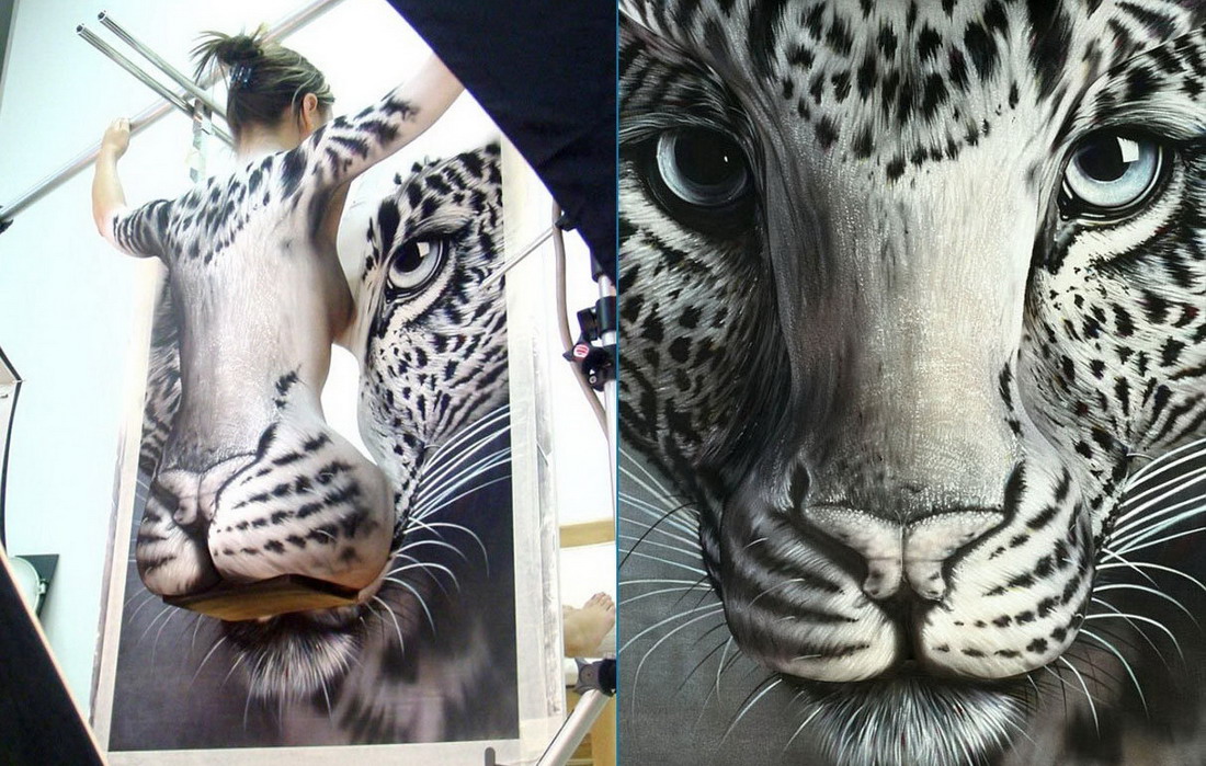 1100x699, 261 Kb / гепард, попа, бодиарт