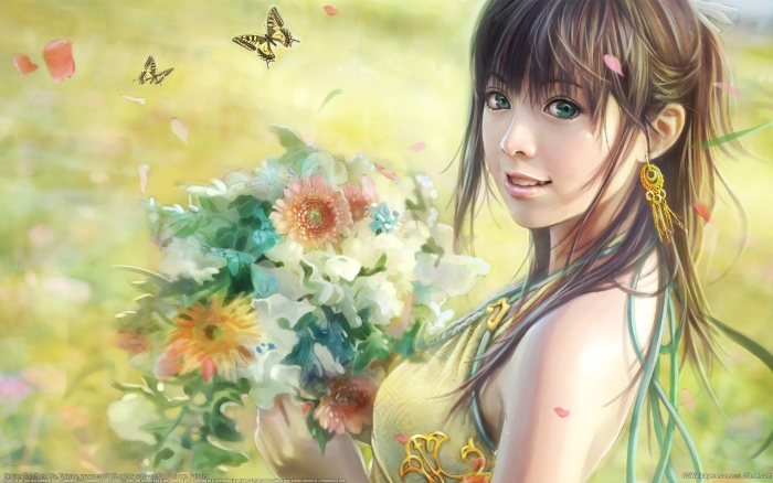 700x438, 235 Kb / девушка, цветы