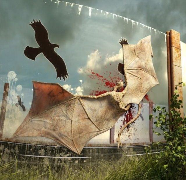 639x618, 109 Kb / птеродактиль, граффити