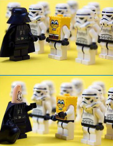 367x473, 48 Kb / лего, звездные войны, спенч боб