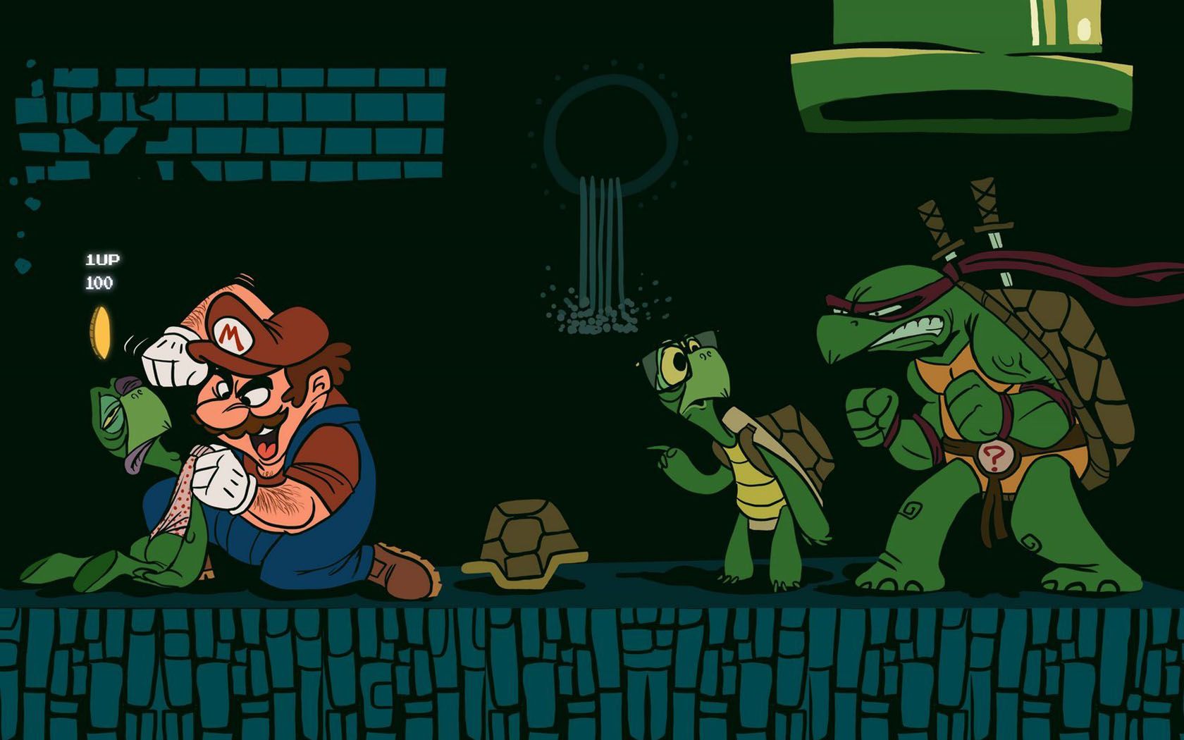1680x1050, 160 Kb / марио, черепашки ниндзя, черепаха