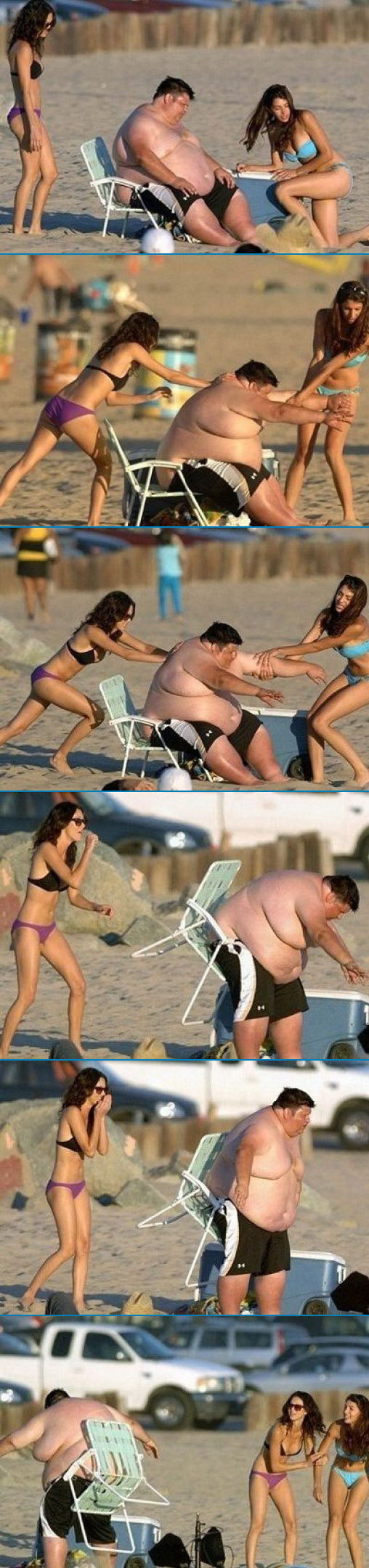 508x2160, 277 Kb / толстяк, пляж, девушки