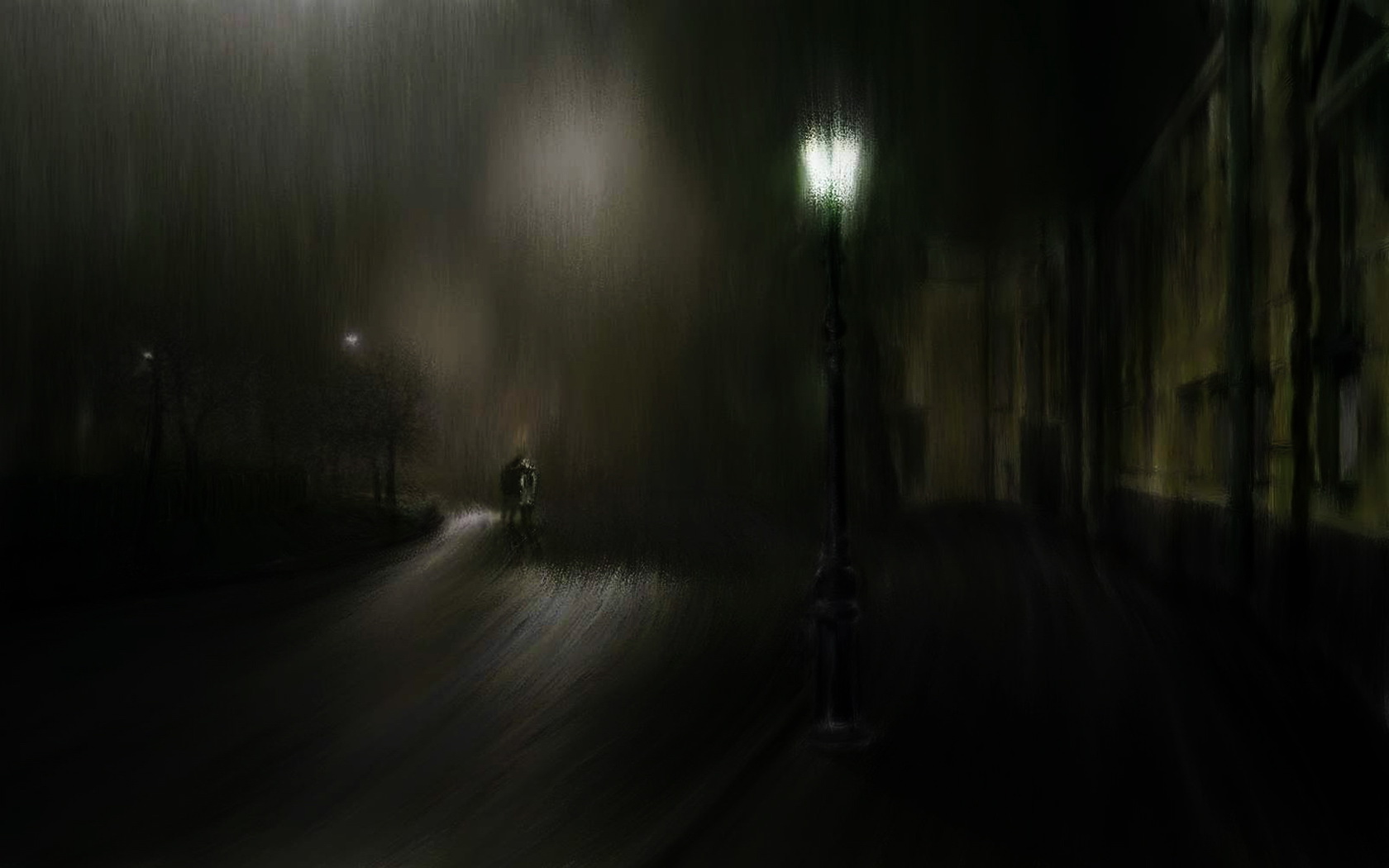 1680x1050, 219 Kb / дождь, фонарь