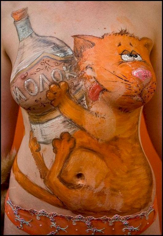 530x768, 85 Kb / сиськи, рисунок, бодиарт