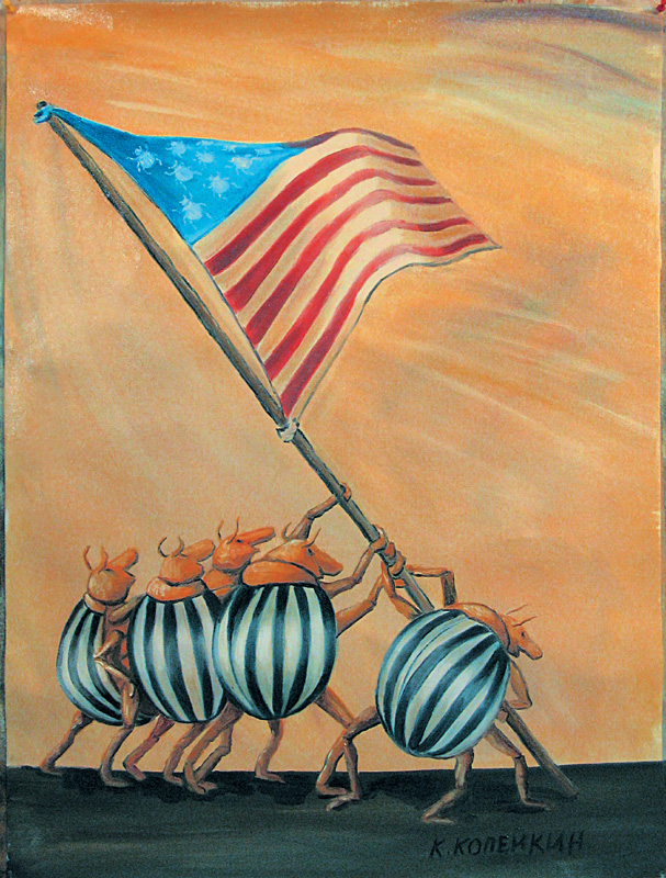 607x800, 292 Kb / флаг, америка, колорадские жуки