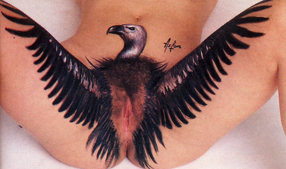 950x560, 232 Kb / орел, бодиарт, пизда, гриф