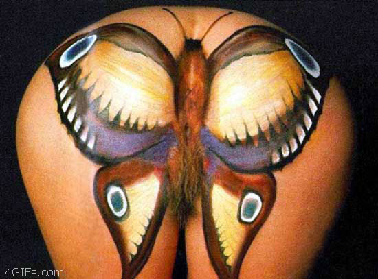 550x407, 45 Kb / бабочка, бодиарт