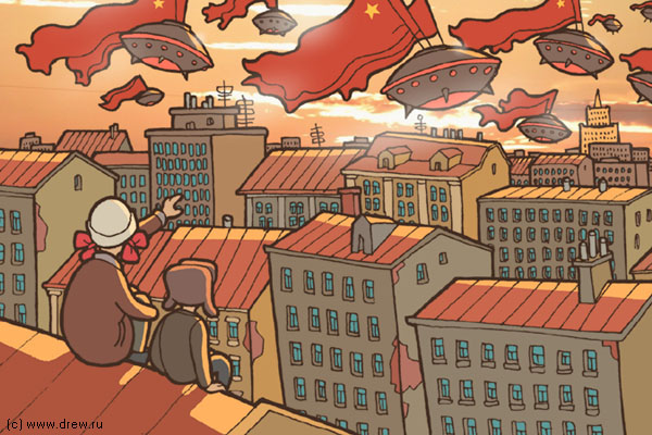 600x400, 94 Kb / НЛО, СССР, парад, крыша