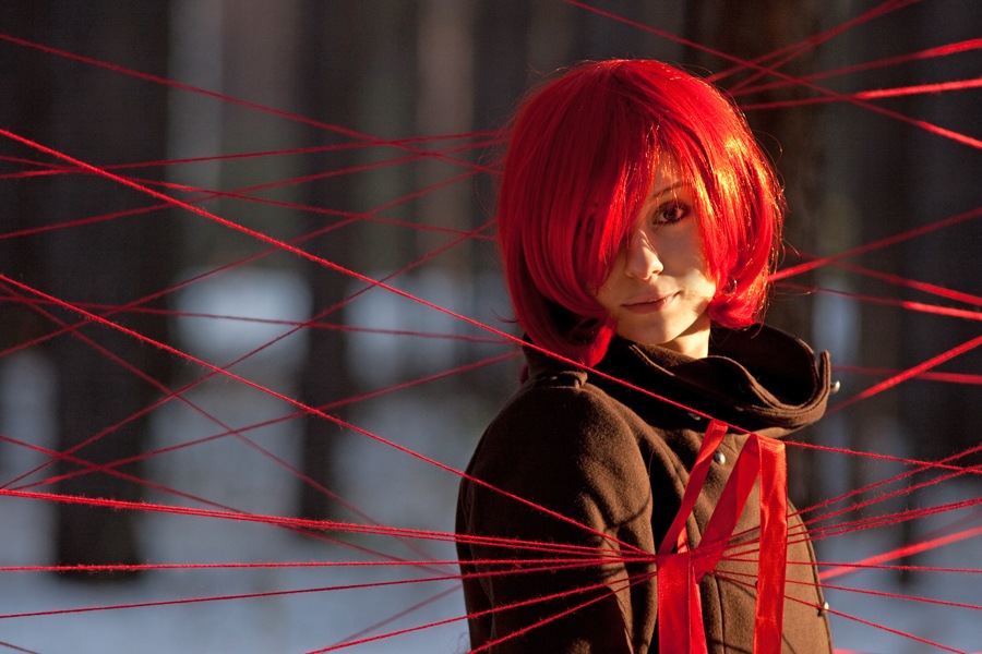 900x600, 145 Kb / красавица, нитки, красная, рыжая