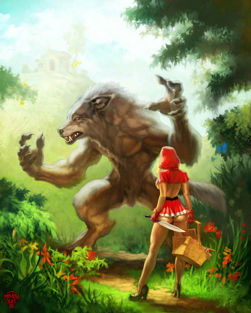 500x625, 79 Kb / волк, красная шапочка