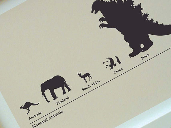 570x427, 32 Kb / национальные животные, япония, годзилла