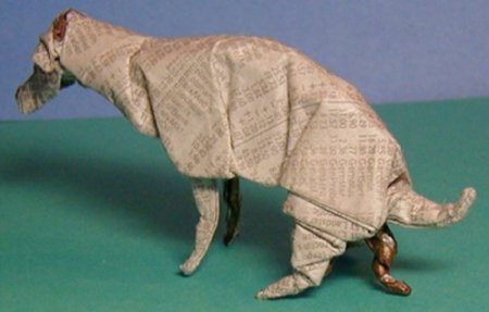 450x287, 20 Kb / собака, оригами, дефекация