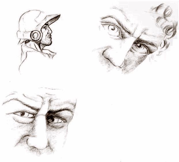 621x562, 28 Kb / рисунок, ч/б, карандаш, глаза, профиль