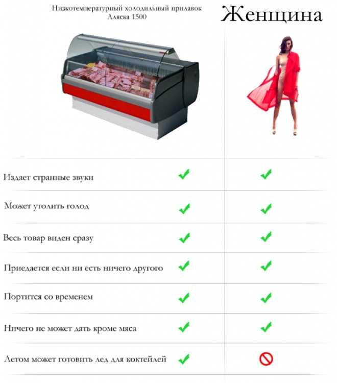 660x750, 89 Kb / женщина, холодильник, сравнение