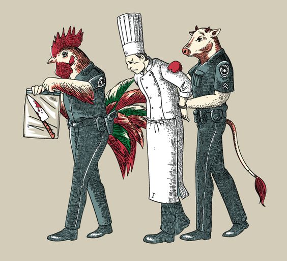 564x512, 54 Kb / петух, бык, повар