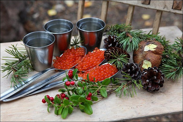 775x517, 97 Kb / водка, икра, шишки, брусника, хвоя, гриб, пятница