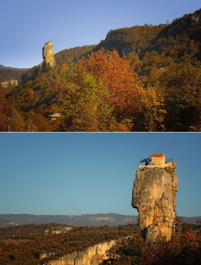 684x902, 268 Kb / дом, скала, лес, осень