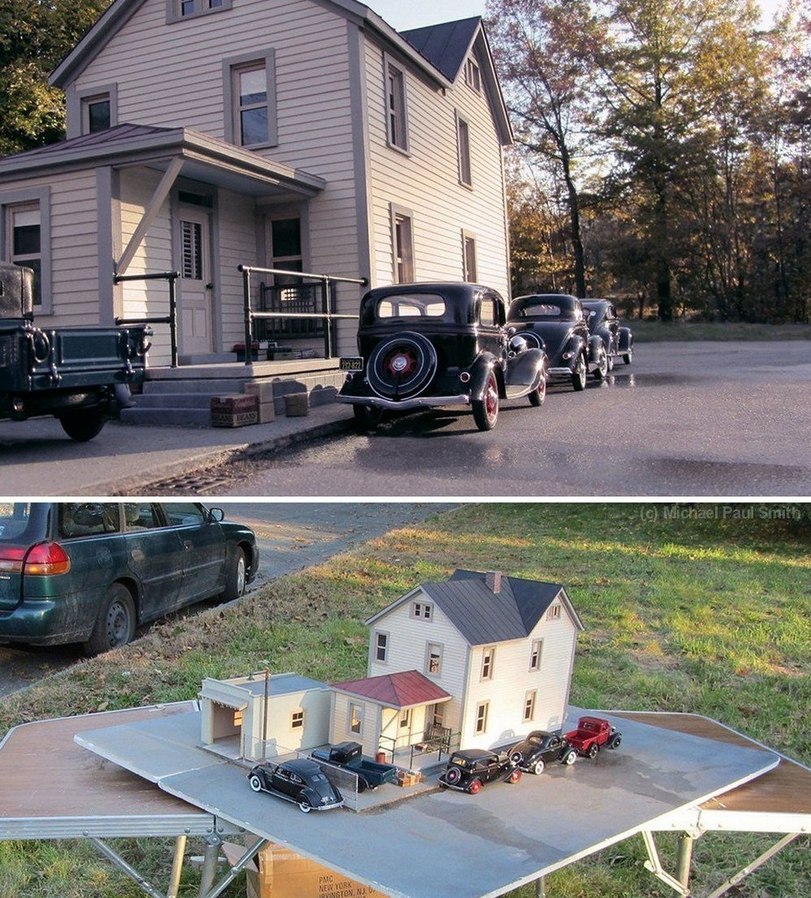 811x898, 237 Kb / макет, машины, дом