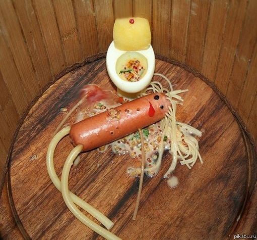 510x475, 58 Kb / сосиска, яйцо, макарон, толчок