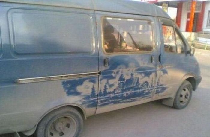 700x458, 38 Kb / газель, рисунок, грязь