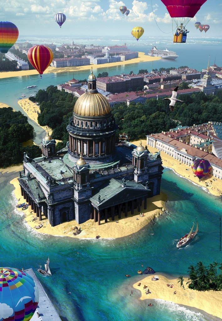 708x1024, 223 Kb / Исакиевский Собор, Питер, песок, юг, тепло