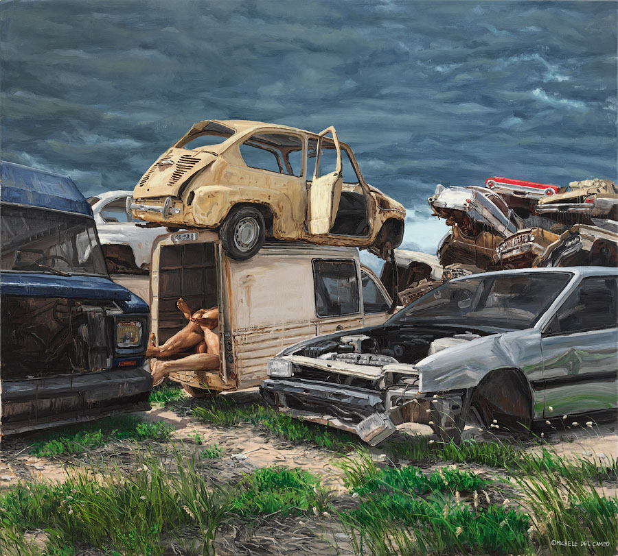 900x811, 269 Kb / картина, свалка, авто, пара, ноги