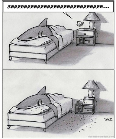 384x458, 76 Kb / акула, будильник