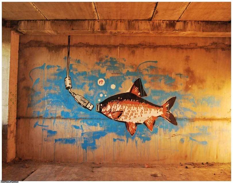 811x635, 71 Kb / рыба, usb, провод, рисунок