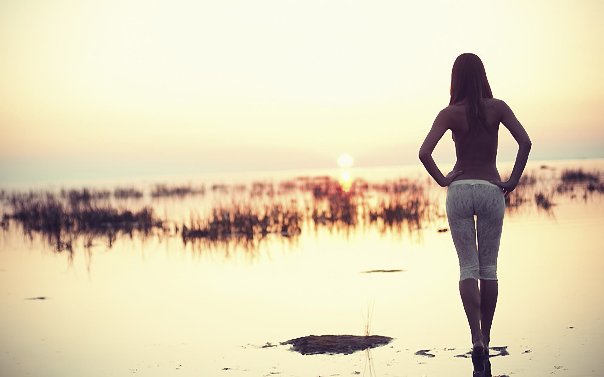 1920x1200, 109 Kb / горизонт, солнце, закат, вода