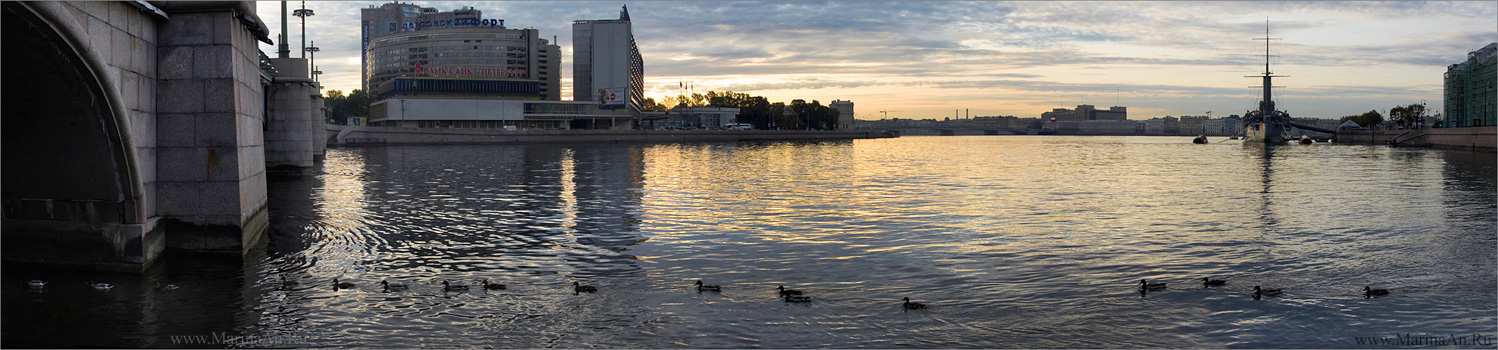 1498x350, 250 Kb / нева, аврора, утки