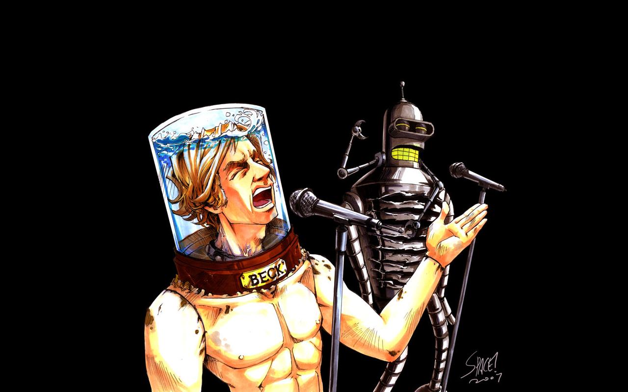 1280x800, 95 Kb / бендер, бек, микрофон, голова